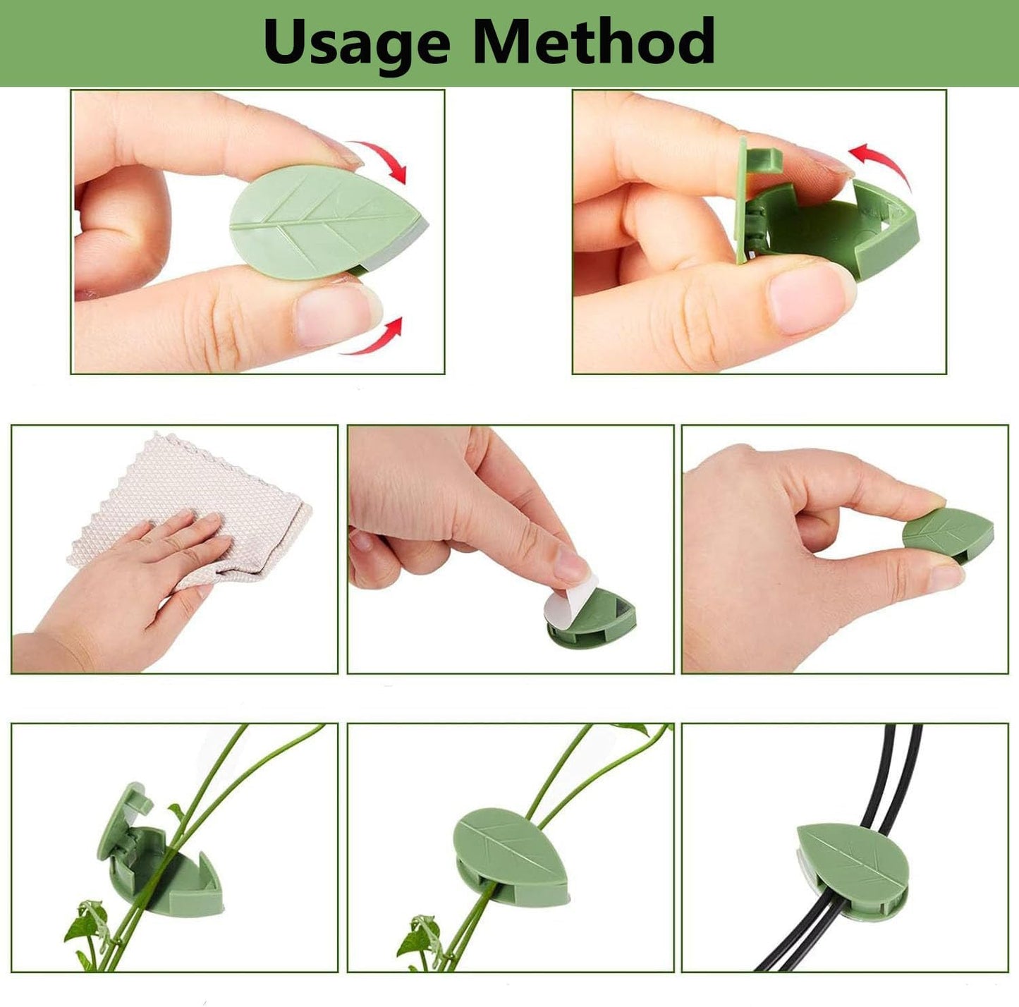 50pcs Plant Clips – Invisible Self-Adhesive Wall Hooks for Climbing Vines & Garden Support