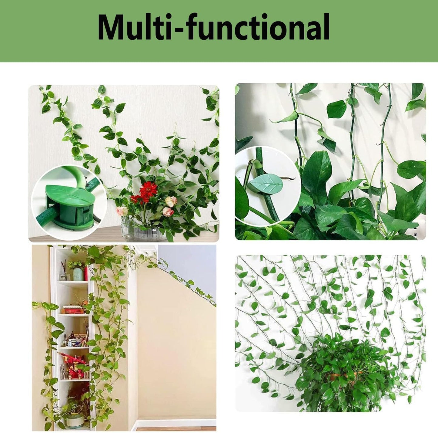 50pcs Plant Clips – Invisible Self-Adhesive Wall Hooks for Climbing Vines & Garden Support