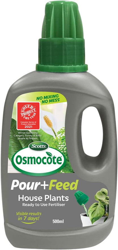 Osmocote Pour and Feed House Plants 500Ml - Use with Houseplants - Results in 7 Days - Easy Pour Measuring Cap - Suitable for All Indoor Plants