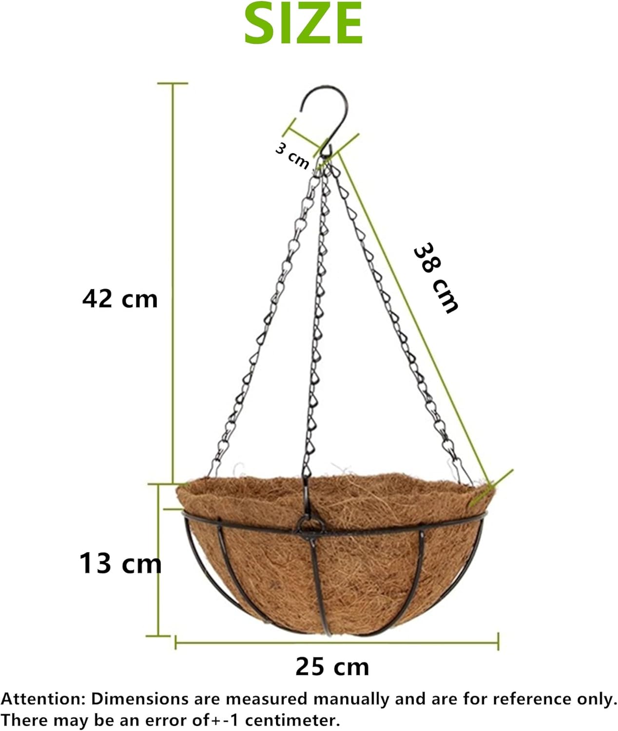 4 Pack 10" Metal Hanging Baskets with Coco Liners – Outdoor & Indoor Planters for Flowers and Gardens