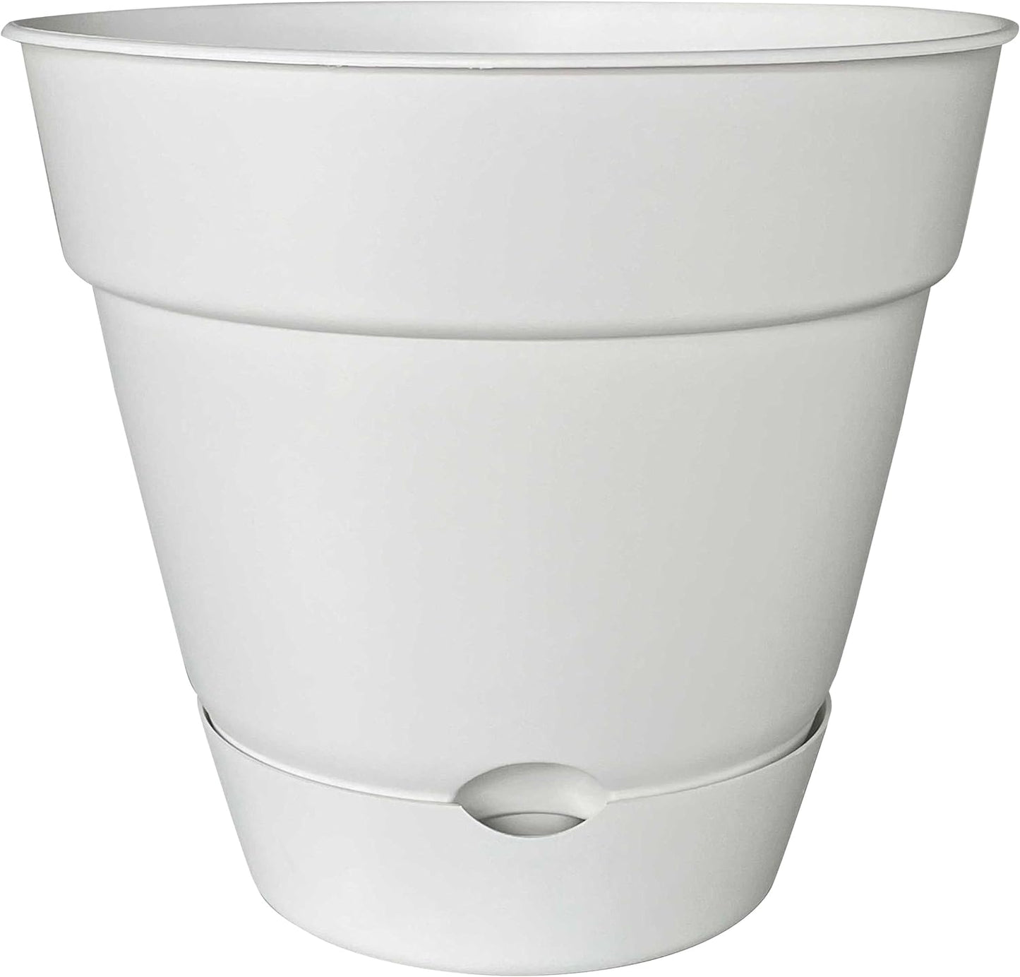 Northcote Pottery ‘Leonard’ Self-Watering Pot –White (20 × 18 cm)