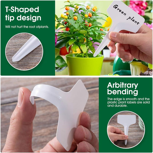 Plant Tags Plastic T-Type Nursery Garden Labels (100PCS*10 * 6CM)
