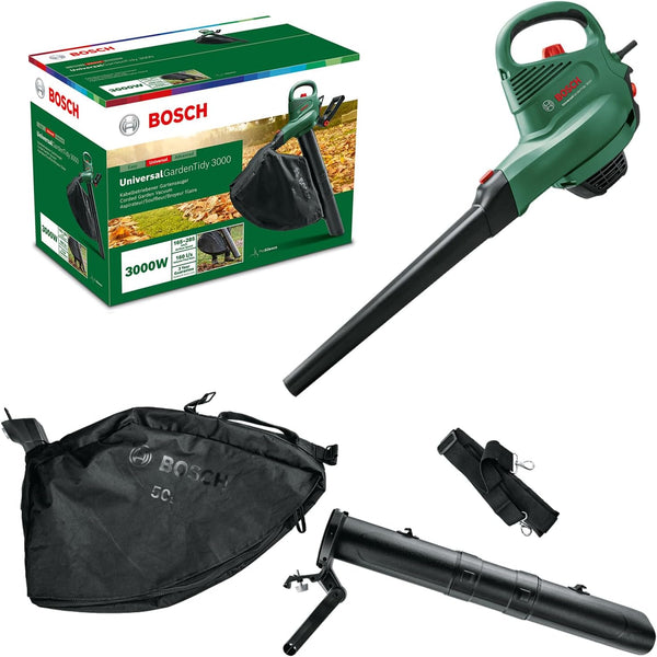 Bosch 2300W Corded Electric Leaf Blower & Vacuum – Variable Speed, 50L Bag