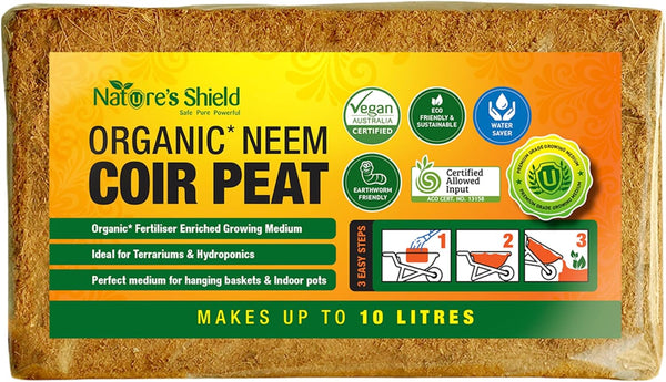 Organic Neem Coir Peat Brick 10 Liter- Slow-Release Fertiliser