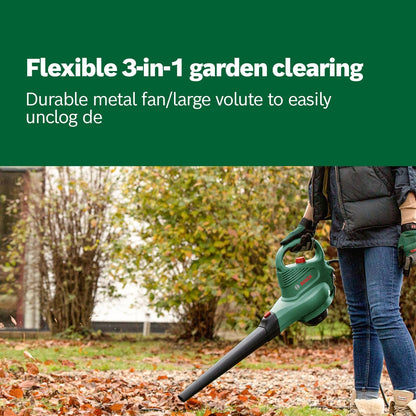 Home & Garden 2300W Corded Electric Leaf Blower & Vacuum, Variable Speed, 50L Bag, Pro Silence (Universalgardentidy3000)