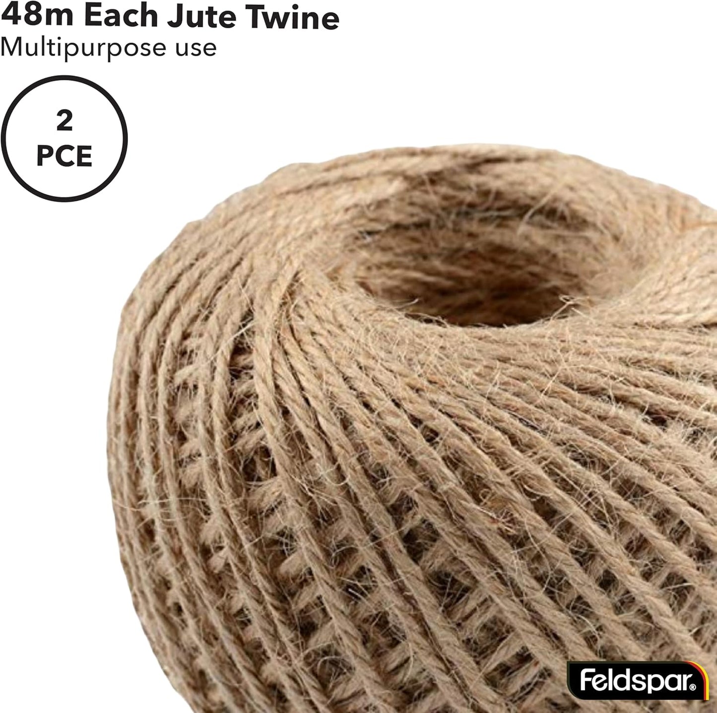 Garden Jute String Twine 2-Pieces Set, 2 X 48 Meter
