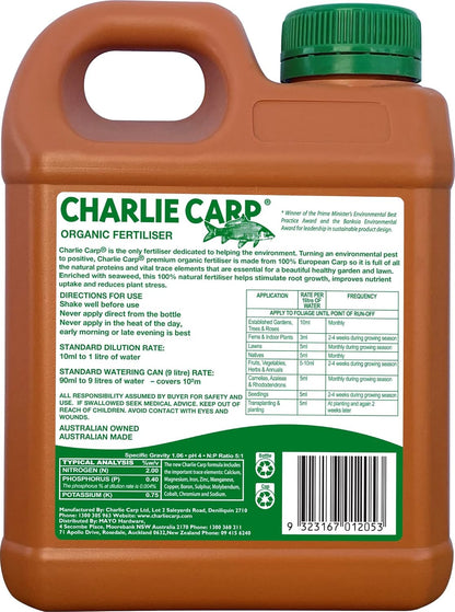  Charlie Carp Organic Liquid Fertiliser 1L – Concentrated All-Purpose Formula