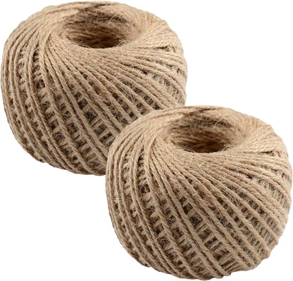 Garden Jute String Twine 2-Pieces Set, 2 X 48 Meter