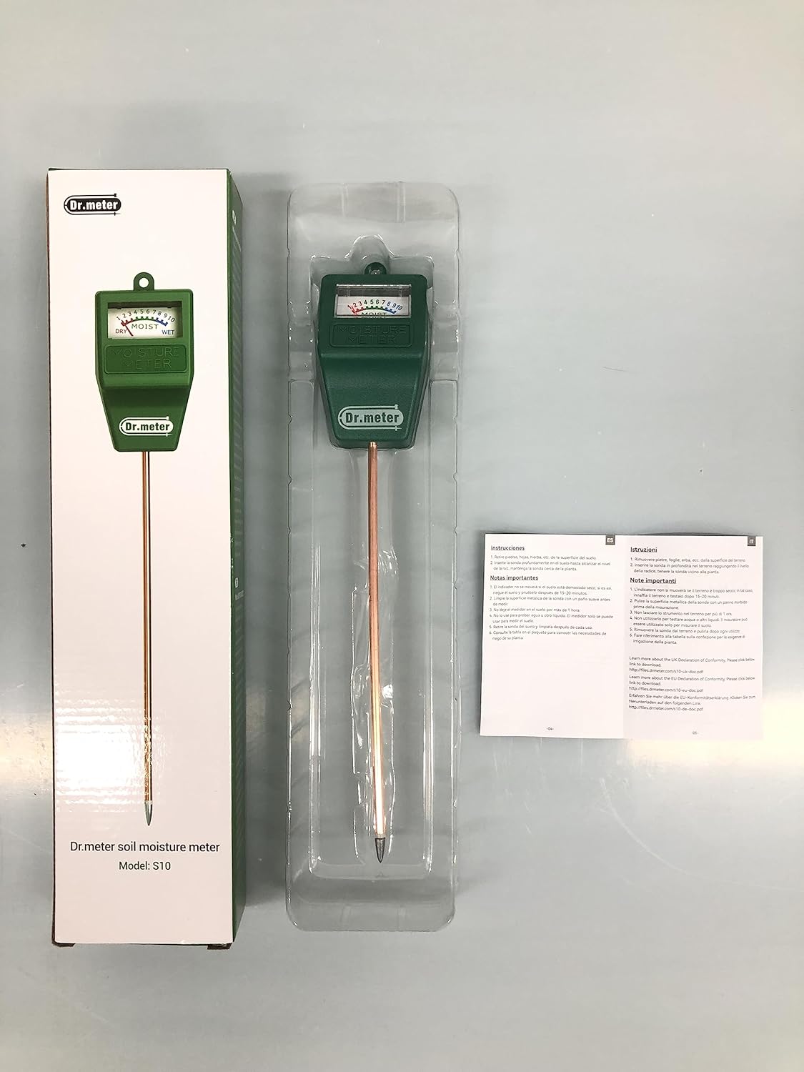 Soil Moisture Meter, Plant Water Meter for Garden Lawn Farm Indoor & Outdoor Use, Soil Tester Hygrometer Sensor for House Plants, Gardening Gifts, No Battery Needed