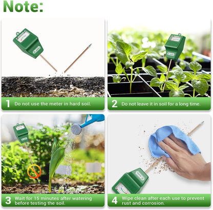 Soil Moisture Meter, Plant Water Meter for Garden Lawn Farm Indoor & Outdoor Use, Soil Tester Hygrometer Sensor for House Plants, Gardening Gifts, No Battery Needed