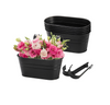 5 Pack Black Metal Hanging Rail Planters